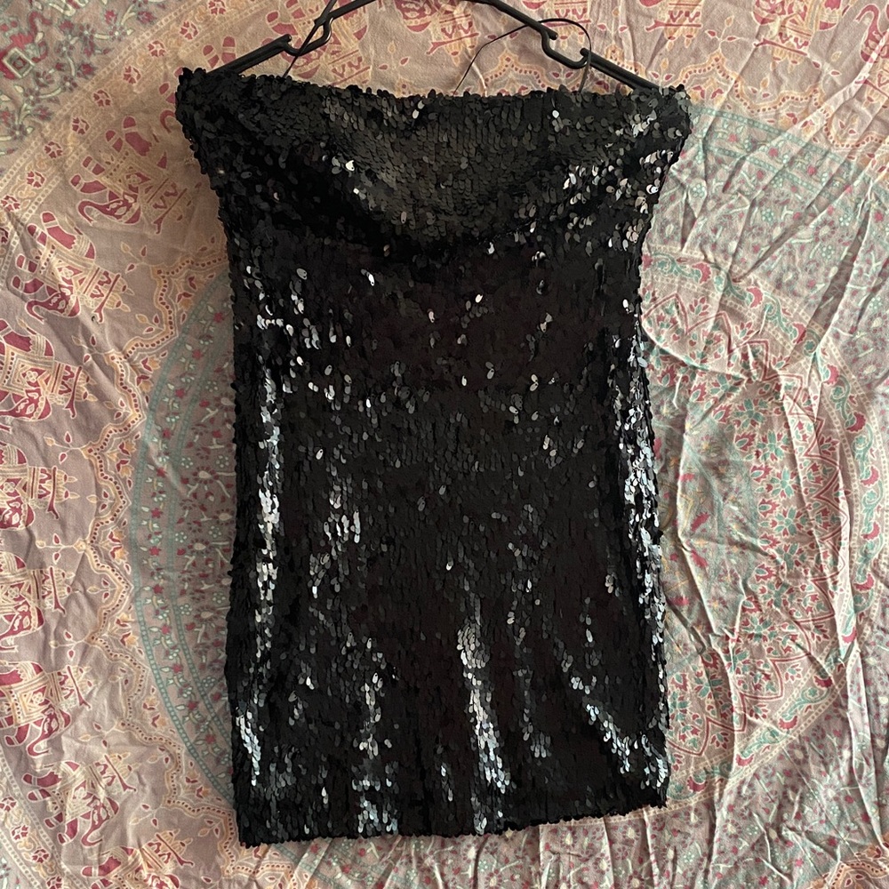 Sparkle & Fade Black Sequin Blouse